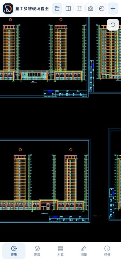 iPhone 上的董工多维现场看图，真实幕墙工程 CAD 图纸局部